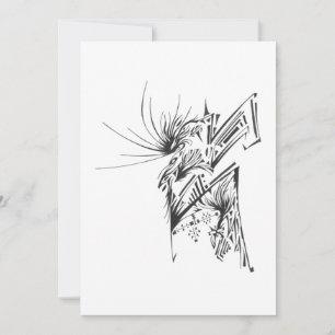 Carte De Remerciements 120 Art abstrait tribal tatouage noir blanc