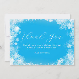 Carte De Remerciements 18e anniversaire Wonderland Winter Wonderland Snow
