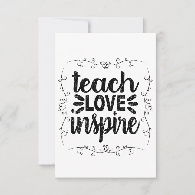 Carte De Remerciements 1- Enseigner l'Amour Inspirer chemise, Retro Ensei (Devant)