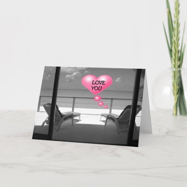 CARTE DE REMERCIEMENTS 1ER ANNIVERSAIRE AMOUR/PASSION/REMERCIEMENT À VOUS (Devant)
