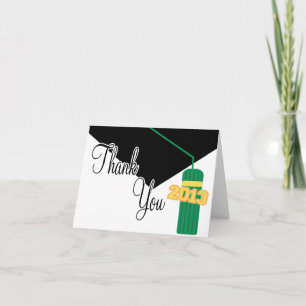Carte De Remerciements 2013 Graduation Cap and Tassel Thank You (Green)