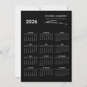 Carte De Remerciements 2026 Calendrier Réparation du logo commercial Déta