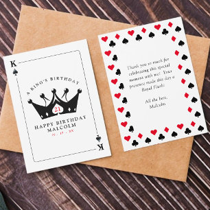 Carte De Remerciements 21e Anniversaire King of Spades Casino Poker Card