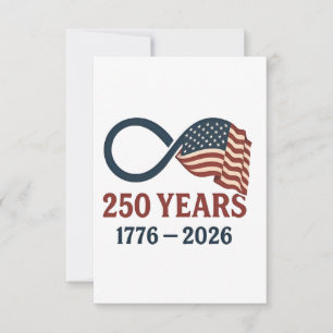 Carte De Remerciements 250 Anniversaire 1776-2026 USA Patriotique