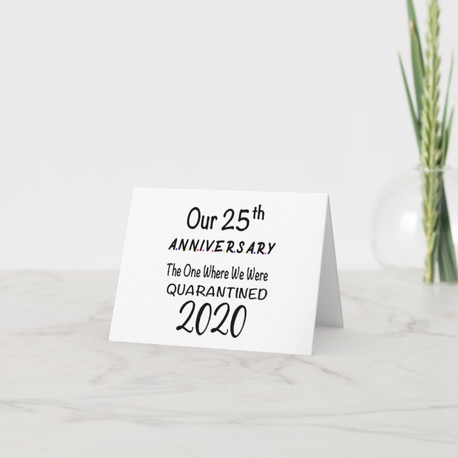 Carte De Remerciements 25e anniversaire mis en quarantaine 2020 (Devant)