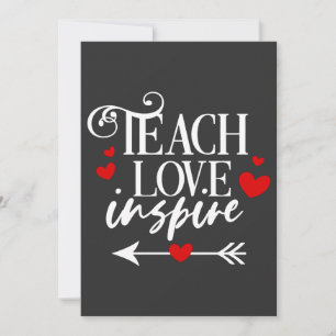 Carte De Remerciements 2/2 Enseigner l'amour Inspirer Chemise maternelle 