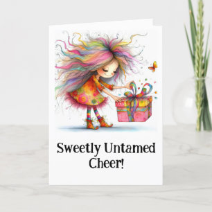 Carte De Remerciements * 2 Cadeau de Noël Whimsical coloré AP97
