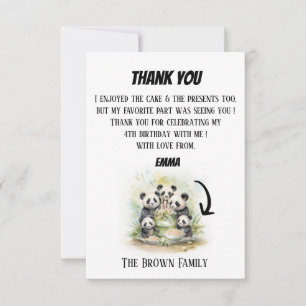 Carte De Remerciements 2 Parents 3 Enfants - Anniversaire de Famille Aqua