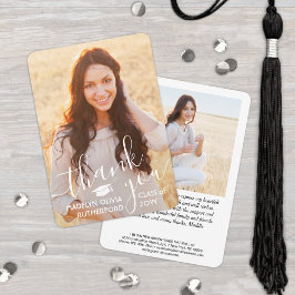 Carte De Remerciements 2 Photo Nouvelle Adresse Typographie Blanche Gradu