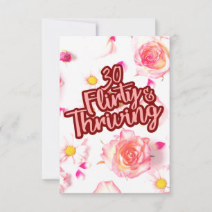 Carte De Remerciements 30e anniversaire Trente Flirty et Fun Fun Rose