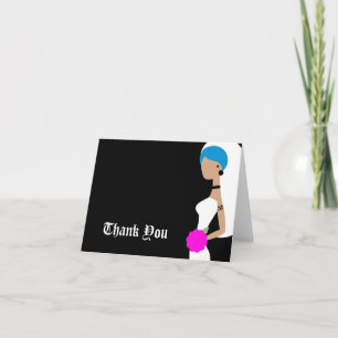 Carte De Remerciements 311 Mercis punks de jeune mariée de bleu
