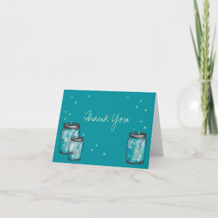 Carte De Remerciements 3 Mason Jars filled with Fireflies