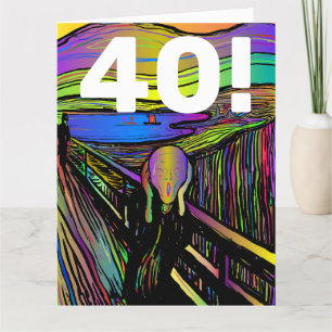 CARTE DE REMERCIEMENTS 40E ANNIVERSAIRE 30 FUNNY SCREAM GREETING CARD