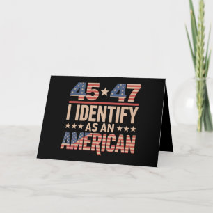 Carte De Remerciements 45 47 Je M'Identifie Comme Un Président Trump Amér