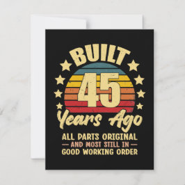 Carte De Remerciements 45 Years Ago All Parts Original 45th Birthday