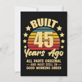Carte De Remerciements 45 Years Ago All Parts Original 45th Birthday