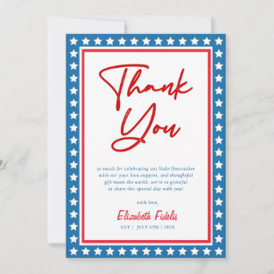Carte De Remerciements 4 juillet Baby shower photo