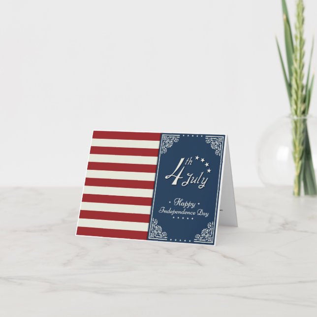 Carte De Remerciements 4 juillet Fête De L'Indépendance De L'Amérique (Devant)