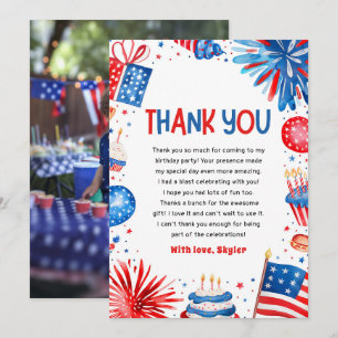 Carte De Remerciements 4 juillet Patriotique Anniversaire