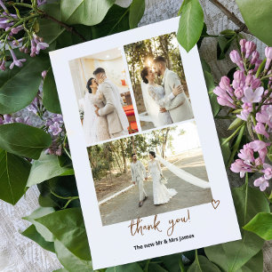 Carte De Remerciements 4 Photographies Mariage personnalisé