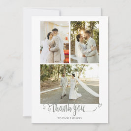 Carte De Remerciements 4 Photographies Mariage personnalisé