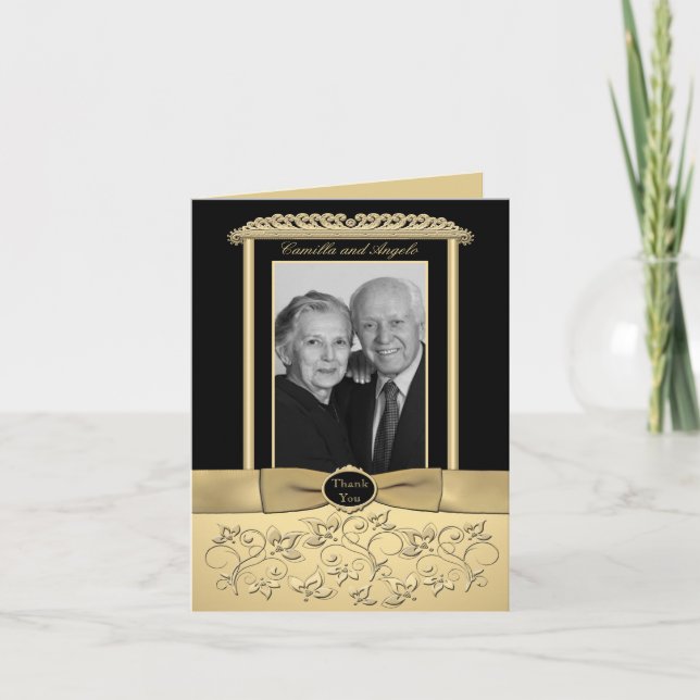 Carte De Remerciements 50e anniversaire avec insertion photo (Devant)