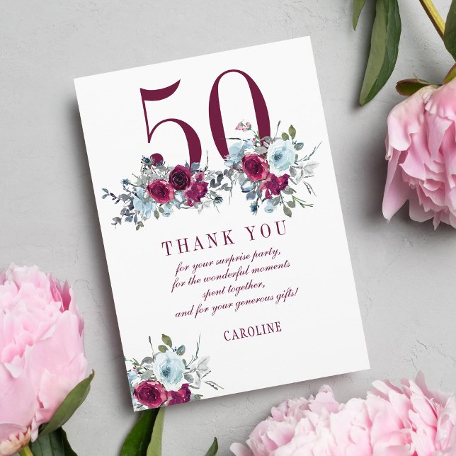 Carte De Remerciements 50e anniversaire élégant moderne  (Créateur téléchargé)