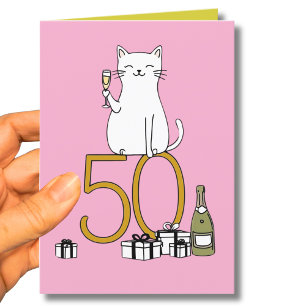 Carte De Remerciements 50e anniversaire fêtes de chat 50 ans cinquante
