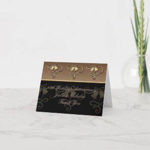 Carte De Remerciements 50e Anniversary Gold and Black Thank You Card