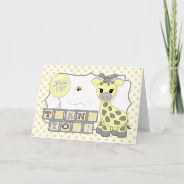 Carte de remerciements 5x7 363 gris de jaune de (Devant)