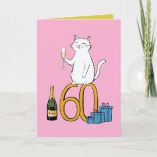 Carte De Remerciements 60e anniversaire fêtes de chat 60 ans soixante