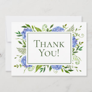 Carte De Remerciements 70e anniversaire Blue Hydrangeas