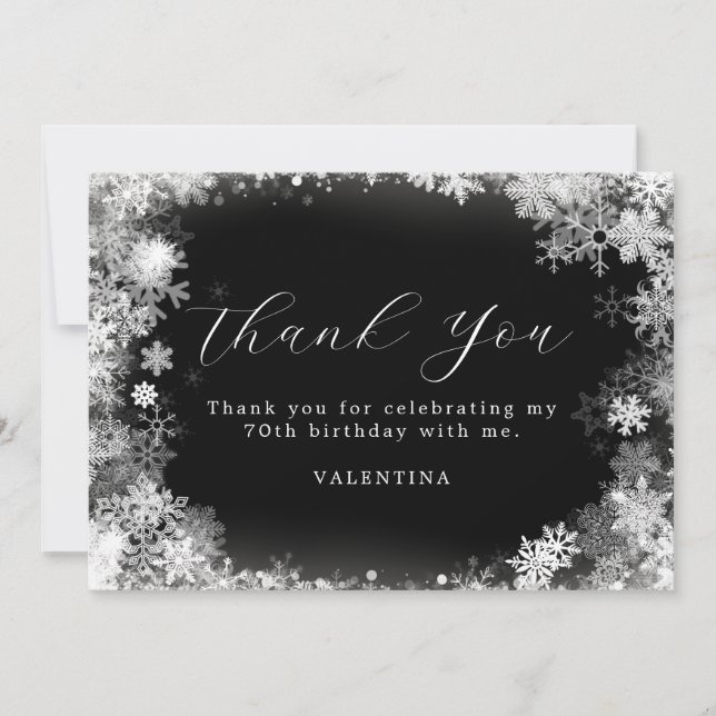 Carte De Remerciements 70e anniversaire Wonderland Winter Wonderland Snow (Devant)