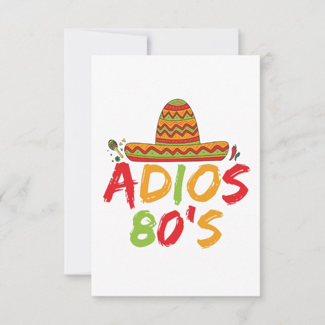 Carte De Remerciements 80e anniversaire de la fête mexicaine Cinco de May (Devant)