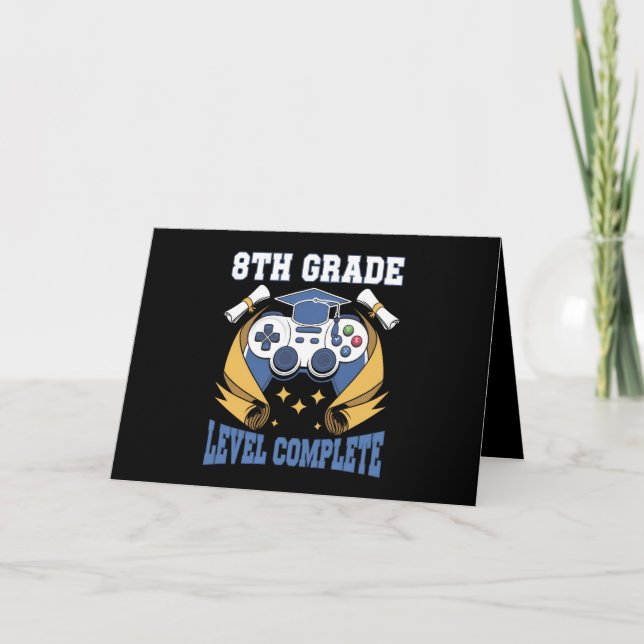 Carte De Remerciements 8e année Niveau Complet Jeu Gamer Graduation (Devant)