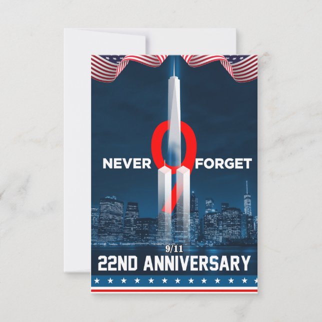 Carte De Remerciements 911 Nous n'oublierons jamais 9.11.2001 (Devant)