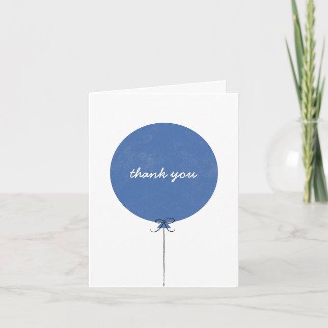 Carte de remerciements à ballon - Cobalt (Devant)