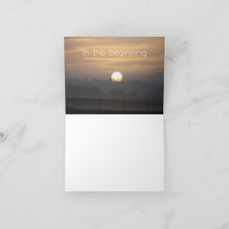 Carte De Remerciements A card with the words 'In the beginning'