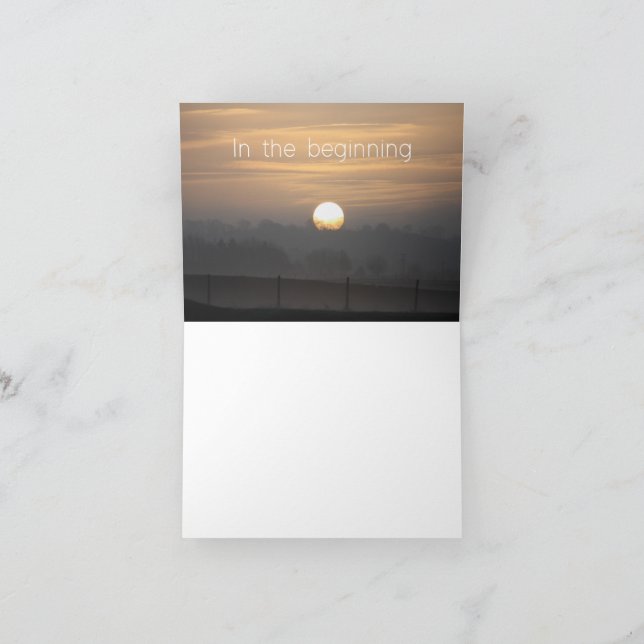 Carte De Remerciements A card with the words 'In the beginning' (Intérieur)