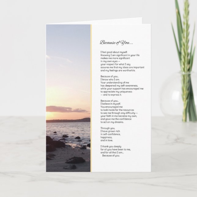 Carte De Remerciements A cause de toi... (Devant)