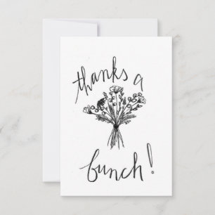 Carte de remerciements à croquis floral minimalist