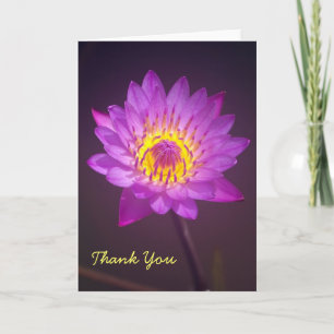 Carte de remerciements à fleurs de lotus pourpre