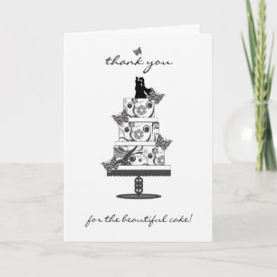 carte de remerciements à gâteau mariage - merci po