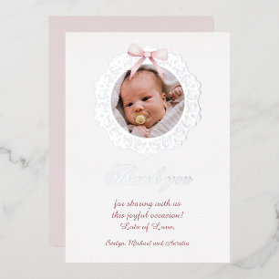 Carte de remerciements à huile à poitrine rose de 