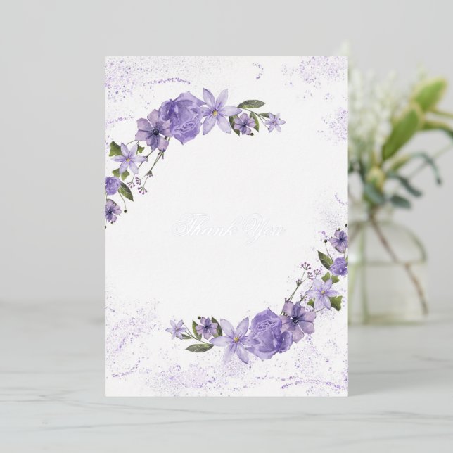 Carte de remerciements à huile de Mariage de fleur (Debout devant)