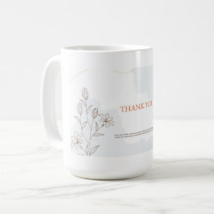 carte de remerciements à la maquette de tasse blan