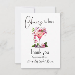 Carte De Remerciements À l'amour Coup de rose floral Fête de mariage