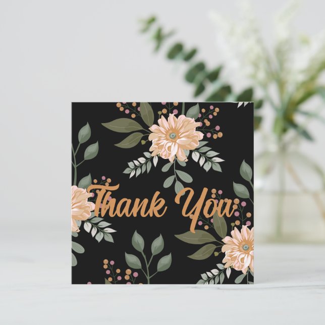 Carte de remerciements à motifs floraux (Debout devant)