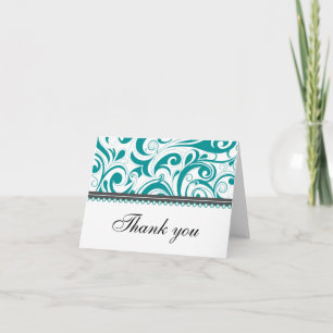 Carte de remerciements à persiennes Turquoises sop