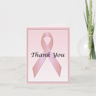 Carte de remerciements à ruban rose du cancer du s